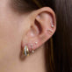 Image of 14K Yellow Gold Lab-Created Diamond Bright Lights Chain Push Pin Flat Back with Stone and Strand Earrings