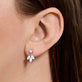 Image of 14K White Gold Lab-Created Diamond Fler Dangle Earrings on Models Ear