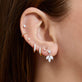 Image of 14K White Gold Lab-Created Diamond Fleur Dangle Earrings with Stone and Strand Earrings