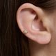 Image of 14K Yellow Gold Lab-Created Diamond Flower Push Pin Flat Back on Models Ear