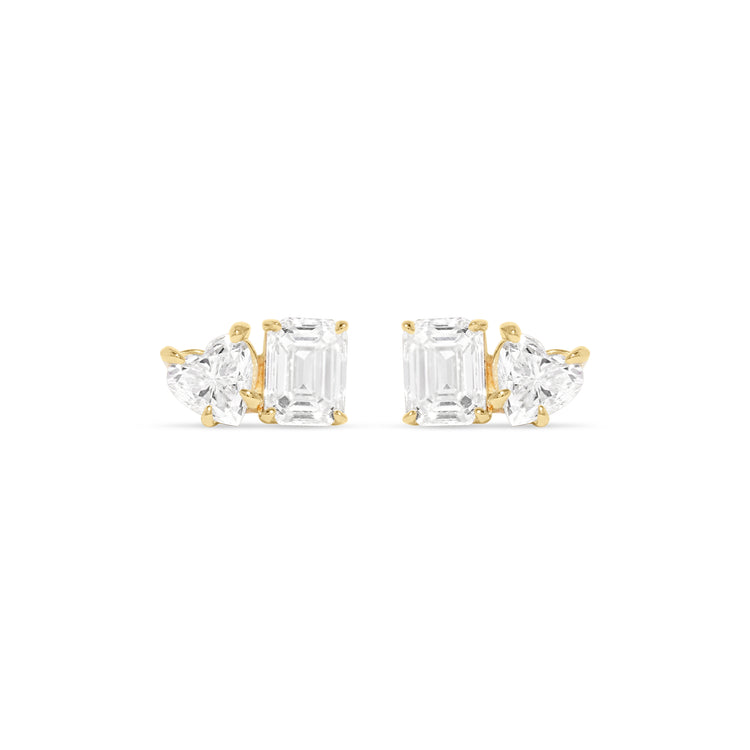 Stone and Strand 14K Yellow Gold Lab-Created Diamond Gala Studs Front Pair Image