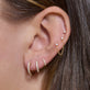 Image of 14K Yellow Gold Lab-Created Diamond Huggie Trio with Stone and Strand Earrings