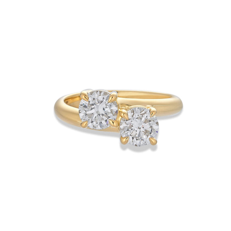 Stone and Strand 14K Yellow Gold Lab-Created Diamond Moi et Toi Ring Front Image