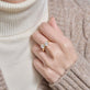 Image of 14K Yellow Gold Lab-Created Diamond Moi et Toi Ring Ring on Models Hand