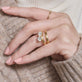 Image of 14K Yellow Gold Lab-Created Diamond Moi et Toi Ring with Stone and Strand Rings