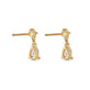 Stone and Strand 14K Yellow Gold Lab-Created Diamond Script Earrings Rear Image