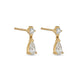 Stone and Strand 14K Yellow Gold Lab-Created Diamond Script Earrings Side Image