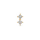 Stone and Strand 14K Yellow Gold Lab-Created Diamond Two Princess Push Pin Flat Back Front Image