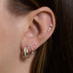 Image of 14K Yellow Gold Lab-Created Diamond Two Princess Push Pin Flat Back with Stone and Strand Earrings