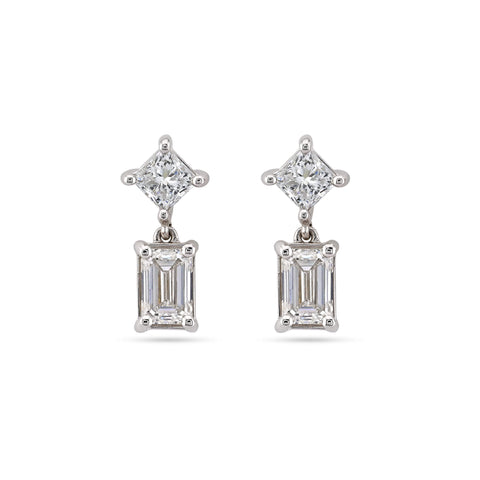 Stone and Strand 14K White Gold Lab-Created Looking Glass Drop Earrings Front Image