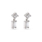 Stone and Strand 14K White Gold Lab-Created Looking Glass Drop Earrings Side Image