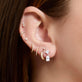 Image of 14K White Gold Lab-Created Looking Glass Drop Earrings with Stone and Strand Earrings