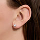 Image of 14K White Gold Lab-Created Marquise and Emerald Buddy Studs on Models Ear