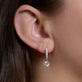 Image of 14K Yellow Gold Lab-Created Diamond Drop Earrings on Models Ear