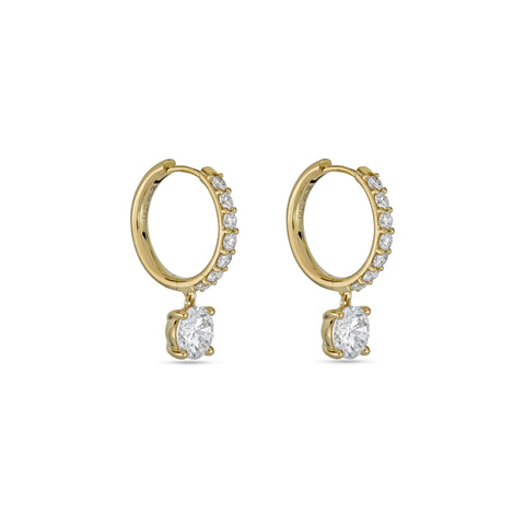 Stone and Strand 14K Yellow Gold Lab-Created Diamond Drop Earrings Side Image