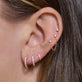 Image of 14K Yellow Gold Lab-Created Second Hole Huggies with Stone and Strand Earrings