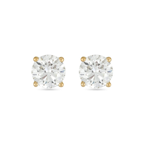 Stone and Strand 14K Yellow Gold Lab-Created Classic Diamond Studs Front Image