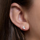 Image of 14K Yellow Gold Lab-Created Classic Diamond Studs on Models Ear