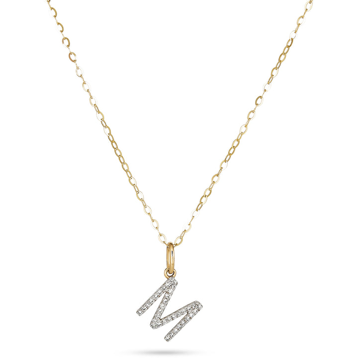 Large Pave Diamond Initial Charm Necklace – STONE AND STRAND