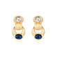 Stone and Strand 14K Yellow Gold Le Bleu Bijoux Gemstone Door Knocker Earrings Front Image