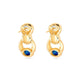 Stone and Strand 14K Yellow Gold Le Bleu Bijoux Gemstone Door Knocker Earrings Rear Image