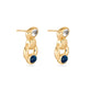 Stone and Strand 14K Yellow Gold Le Bleu Bijoux Gemstone Door Knocker Earrings Side Image