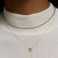 Image of 14K Yellow Gold Letterpress Initial Necklace with Stone and Strand Necklaces