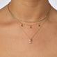 Image of 10K Yellow Gold Little Leaf Necklace with Stone and Strand Necklaces