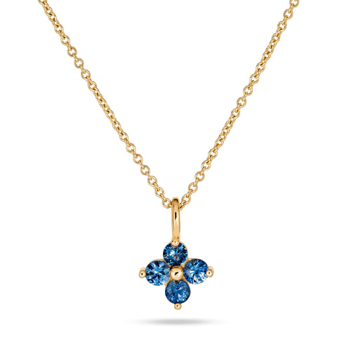 Luckiest Clover Blue Sapphire Necklace