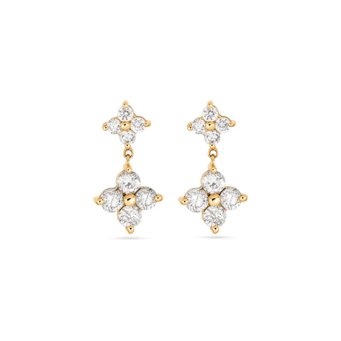 Luckiest Clover Diamond Drop Earrings