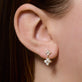 Image of 10K Yellow Gold Luckiest Clover Diamond Drop Earrings on Models Ear