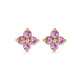 Stone and Strand 10K Yellow Gold Luckiest Clover Pink Sapphire Studs Front Image