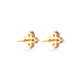 Stone and Strand 10K Yellow Gold Luckiest Clover Pink Sapphire Studs Rear Image