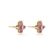 Stone and Strand 10K Yellow Gold Luckiest Clover Pink Sapphire Studs Side Image