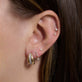 Image of 14K Yellow Gold Luckiest Clover Push Pin Flat Back with Stone and Strand Earrings