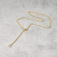 Stone and Strand 14K Yellow Gold Luxe Diamond Chain Lariat Necklace Editorial Image