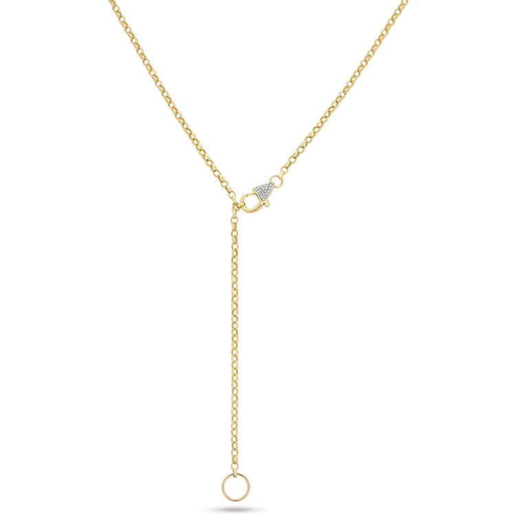 Stone and Strand 14K Yellow Gold Luxe Diamond Chain Lariat Necklace Front Image