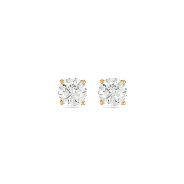 Stone and Strand 14K Yellow Gold Mini Lab-Created Classic Diamond Studs Front Image