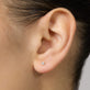 Image of 14K Yellow Gold Mini Lab-Created Classic Diamond Studs on Models Ear