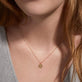 Image of 10K Yellow Gold Mini Portrait Medallion Necklace on Models Neck