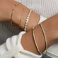 Image of 10K Yellow Gold Dainty Only The Finest Tennis Bracelet with Stone and Strand Bracelets