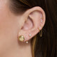 Image of 14K Yellow Gold Luckiest Clover Push Pin Flat Back with Stone and Strand Earrings