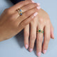 Image of 10K Yellow Gold Emerald Bonbon Merge Ring with Stone and Strand Rings