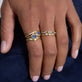 Image of 10K Yellow Gold Pave Diamond Open Linked Ring with Stone and Strand Rings