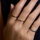 Image of 10K Yellow Gold Moonstone Aquamarine Mama Ring with Stone and Strand Rings