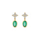 Stone and Strand 10K Yellow Gold Myrtle Diamond and Emerald Earrings Front Image