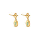 Stone and Strand 10K Yellow Gold Myrtle Diamond and Emerald Earrings Rear Image