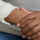 Image of 10K Yellow Gold Pave Diamond Initial Bracelet on Models Arm