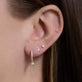 Image of 10K Yellow Gold Pave Diamond Initial Stud with Stone and Strand Earrings