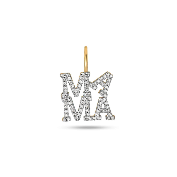 Stone and Strand 10K Yellow Gold Pave Mama Love Diamond Charm Front Image